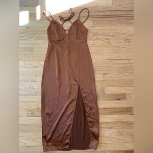 Satin Slip Dress with Slit - Wild Fable